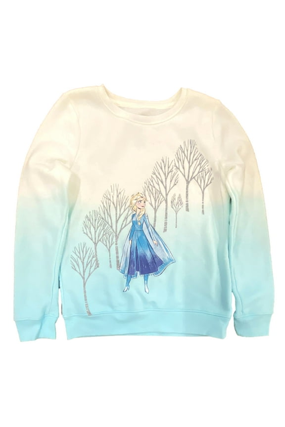 Girls Fleece Fluffy Furry Blue Unicorn Sequin Pullover Sweatshirt Top XL