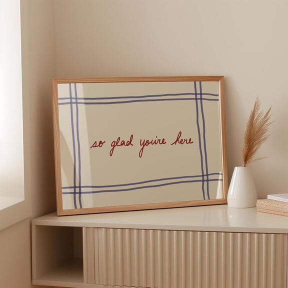 So Glad You'Re Entryway Stripe Guest Contemporary Decorative Design Statement Accent Wall Decor