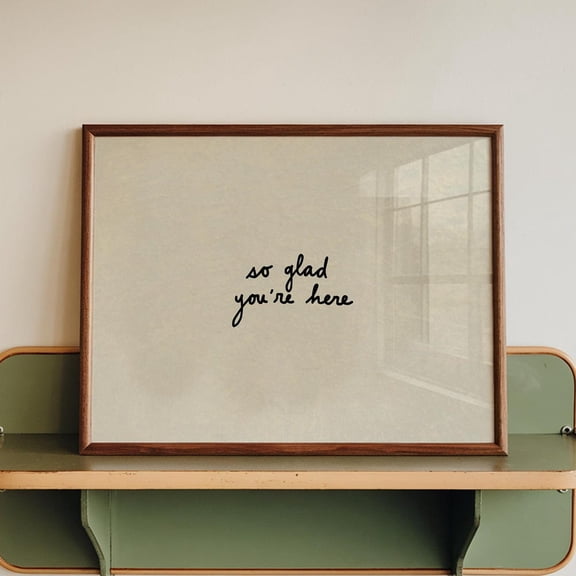 So Glad You're Here Guest Room Poster, Unframed Paper Poster 8x10in