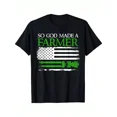 thumbnail image 1 of So God Made a Farmer T-Shirt Patriotic American Flag Tractor Graphic Tee Men's Rural Agriculture Country Life Apparel Retro Distressed Style, 1 of 6
