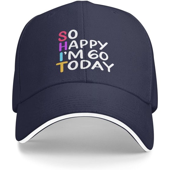 So Happy I'm 60 Today Trucker Hat Baseball Cap Funny Outdoor Travel Dad Caps