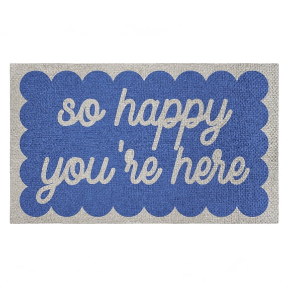 So Happy You're Here Outdoor Door Mat, design by Lil' Rue, 18"x30"