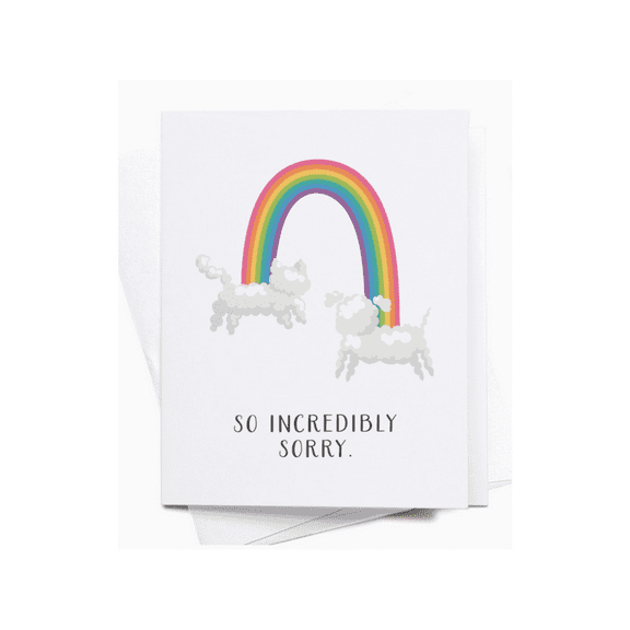 So Incredibly Sorry Greeting Card with Rainbow Design  Perfect Apology Card  Envelope Included  Unique Gift for Friends & Family
