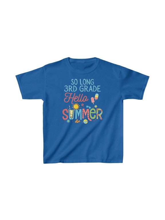 So Long 3rd Grade Hello Summer, Last Day of School Kids Heavy Cotton™ Tee