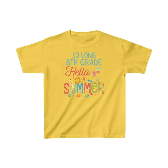 So Long 8th Grade Hello Summer, Last Day of School Kids Heavy Cotton™ Tee