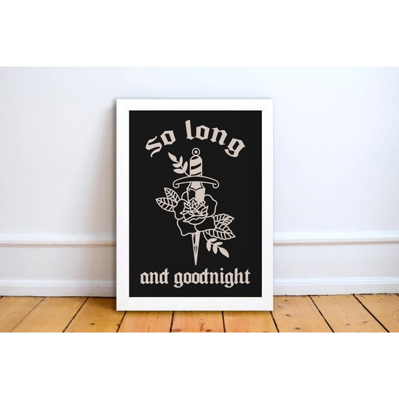 So Long Goodnight Fan Art Print Poster Emo Gift Emo Wall Art Parody Fan Illustration Boho Decor Concert Poster For Elder Emos , Poster Print Only