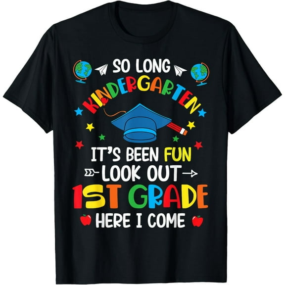 So Long Kindergarten Graduation 1st Grade Kids Boys Girls T-Shirt Tops Tee