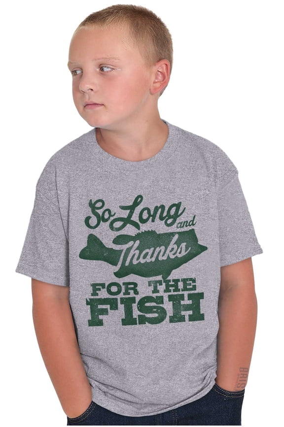 So Long and Thanks For The Fish Crewneck T Shirts Boy Girl Teen Brisco Brands M