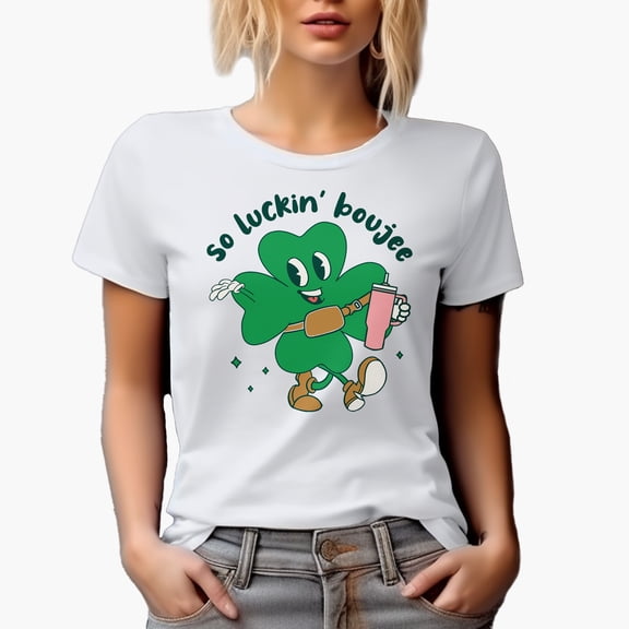 So Luckin' Boujee, St. Patrick's Day, White T-Shirt, 2XL