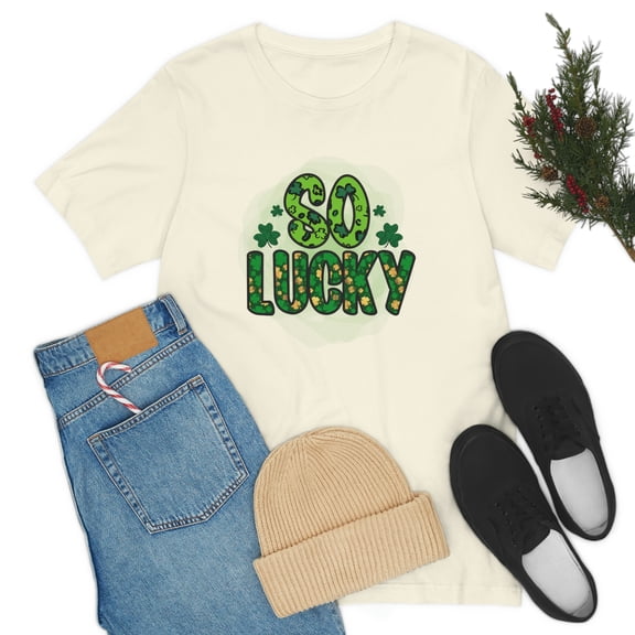 So Lucky St Patrick's Day Irish Unisex Jersey Short Sleeve Tee