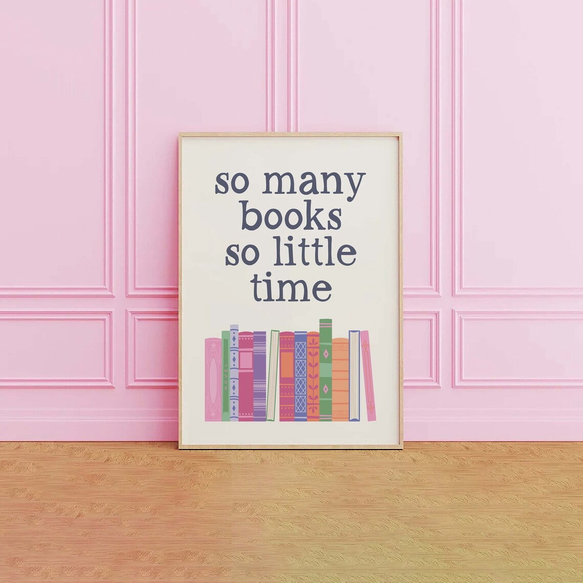 So Many Books Poster Cute Library Decor Trendy Reading Book Lover Wall ...