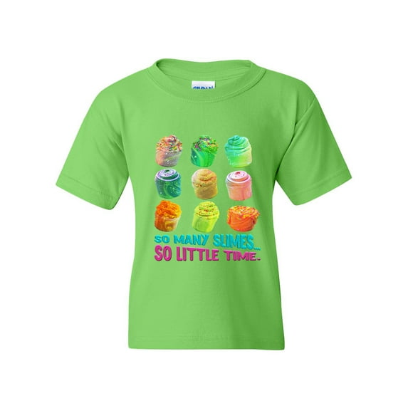So Many Slimes So Little Time Slime Lovers Party Funny DT Youth Kids T-Shirt Tee