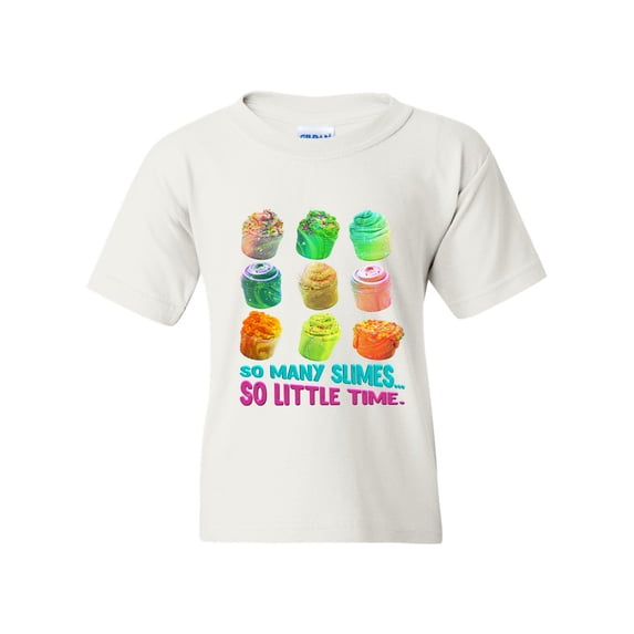 So Many Slimes So Little Time Slime Lovers Party Funny DT Youth Kids T-Shirt Tee