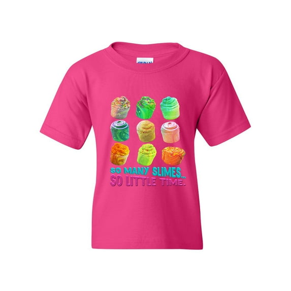 So Many Slimes So Little Time Slime Lovers Party Funny DT Youth Kids T-Shirt Tee