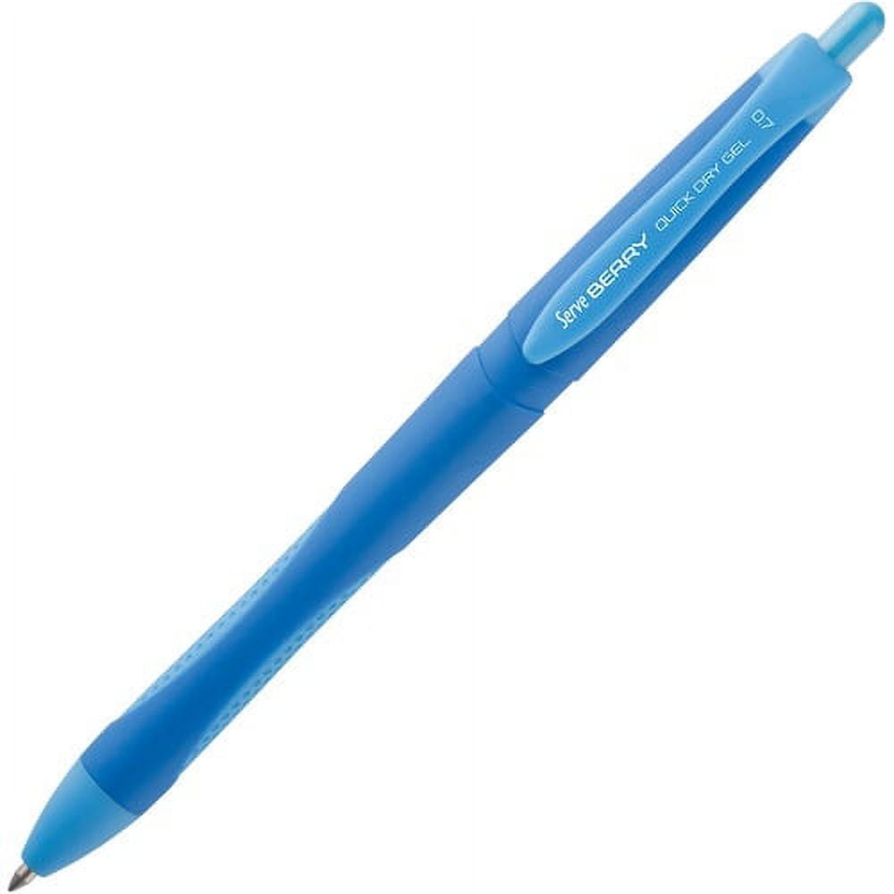 Serve Berry Quick-Dry Gel Ink Pen - Medium Pen Point - 0.7 mm Pen Point Size - Retractable - Blue Gel-based Ink - Blue Barrel - 1 Each Serve Berry Quick-Dry Gel Ink Pen - Medium Pen Point - 0.7 mm Pen Point Size - Retractable - Blue Gel-based Ink - Blue Barrel - 1 Each