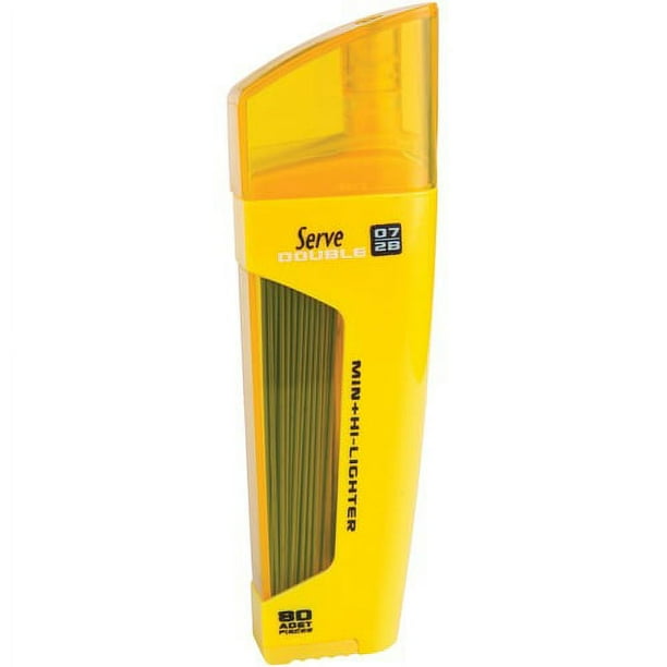Serve Double Leads & Highlighter - 0.7 mm Lead Size - Yellow Ink - Black Lead - 1 Each Serve Double Leads & Highlighter - 0.7 mm Lead Size - Yellow Ink - Black Lead - 1 Each