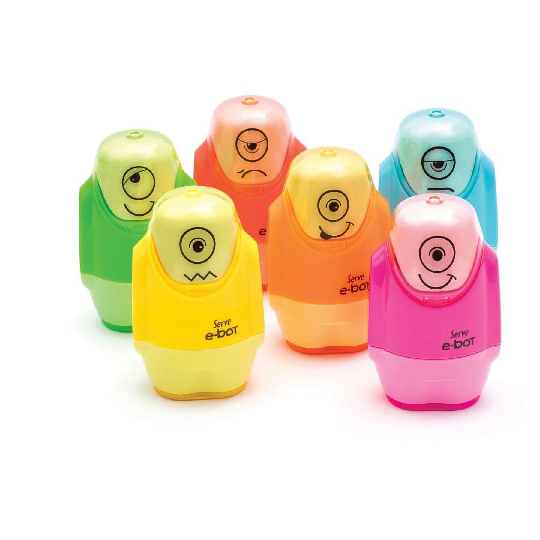 Serve E-Bot Eraser & Sharpener - 2 Hole(s) - Plastic - Multicolor - 1 Each Serve E-Bot Eraser & Sharpener - 2 Hole(s) - Plastic - Multicolor - 1 Each