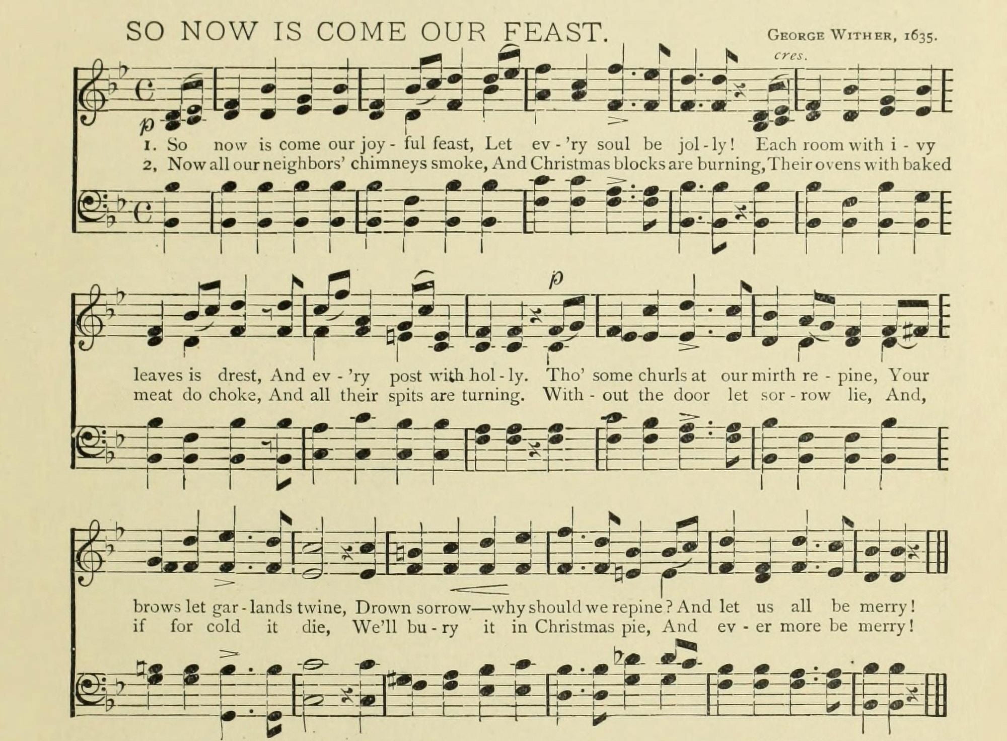 So Now is Come our Feast Christmas in Song 1891 Canvas Art -  (24 x 36)