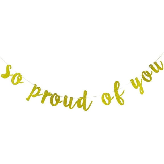 So Proud Of You Banner,Graduation Decorations ,Graduation Party Supplies , Congratulations sign,Congrats Banner (gold)