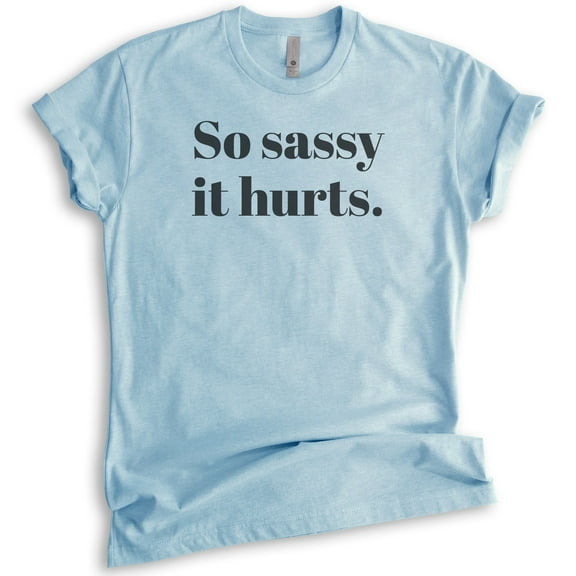 So Sassy It Hurts T-Shirt, Unisex Women's Shirt, Sassy Shirt, Heather Light Blue, X-Small