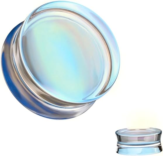 So Scene Aurora Borealis Double Saddle Glass Ear Gauges (12MM 1/2