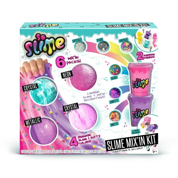 So Slime DIY - Premade Slime Mix'in Kit - Mix-in Figures, Beads, and More!