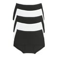 thumbnail image 1 of So Smooth Modal Midrise Boyshort 5-Pack | Felina | Panty (Black White, Medium), 1 of 1