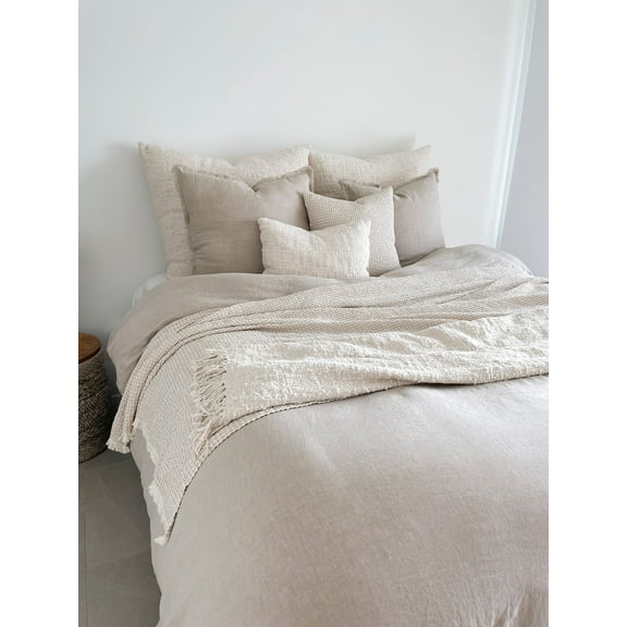 So Soft Linen Duvet Cover Full/Queen Size: 88" L x 92" W / Stonewashed Blue