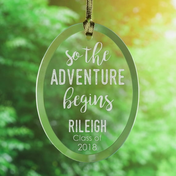 So The Adventure Begins Personalized Graduation Suncatcher