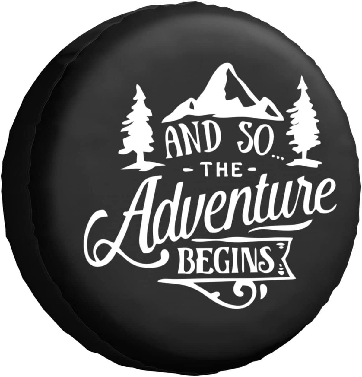 and So The Adventure Begins Rv Spare Tire Cover for RV Trailer Wheel