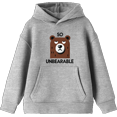 thumbnail image 1 of So Unbearable Youth Heather Gray Long Sleeve Hoodie-Medium, 1 of 3