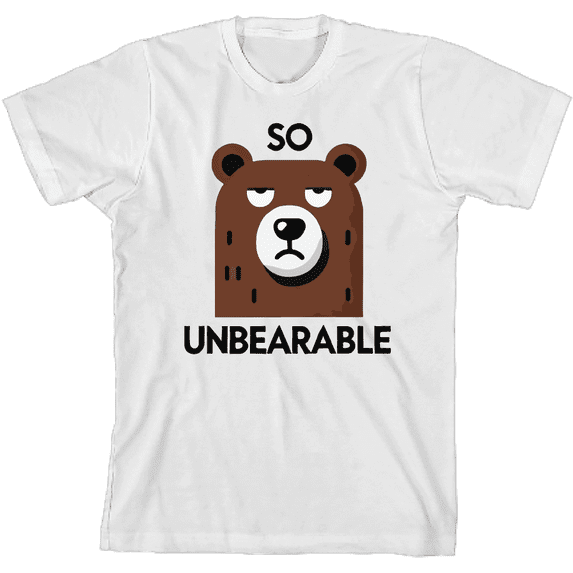 So Unbearable Youth White Crew Neck Short Sleeve Tee-Medium