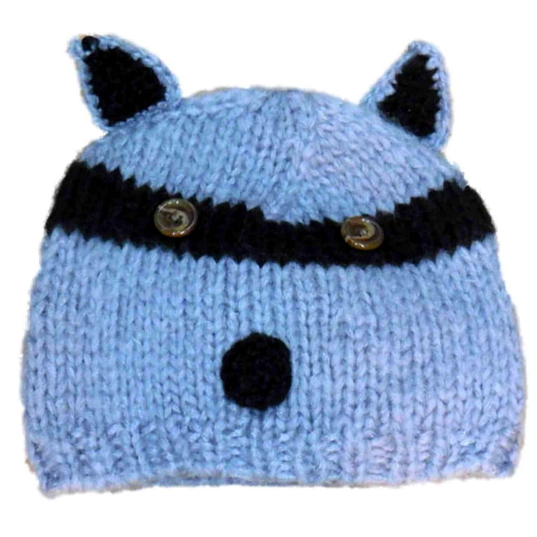 So Womens Gray Knit Raccoon Beanie Stocking Cap Hat - Walmart.com