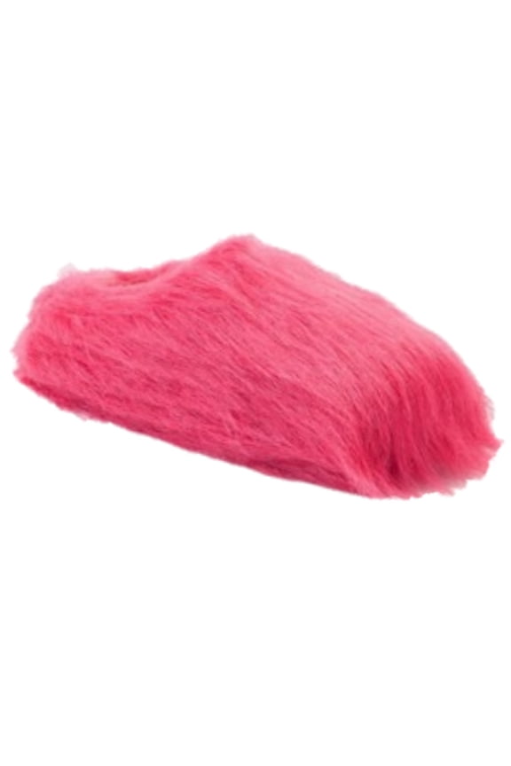 Womens Plush Pink Faux Fur Clog Slippers Scuffs Fuzzy House Shoes Size Small