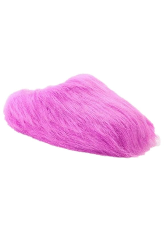 Womens Plush Purple Faux Fur Clog Slippers Small (5-6)