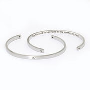 So blessed to have you as my mother-in-law Adjustable Silver Stainless Steel Cuff Bangle Mothers Day Gift Set