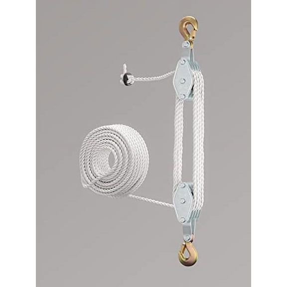 4000 LB Cap Hand Rope Block and Tackle Pulley System