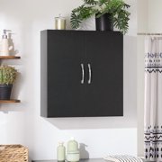 SoBuy Black Kitchen Wall Cabinet, Bathroom Wall Cabinet Over The Toilet Storage, Small Wall Mounted Medicine Cabinet with Adjustable Shelf, Narrow Floating Cabinet for Laundry Room, BZR200-T-SCH