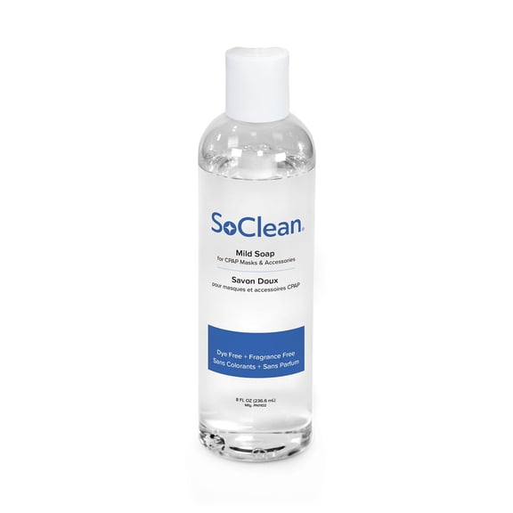 SoClean Mild Soap for CPAP Masks & Accessories | Fragrance-Free Dye-Free Compatible with all Washable 8 Ounce Bottle Easy-Dispensing Disc Cap
