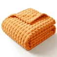 thumbnail image 1 of SoComfy by Bedelite Orange 3D Checkered Fleece Throws, 60"x50", 1 of 8