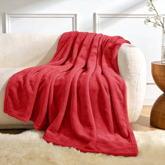 SoComfy by Bedelite Fleece Red Throw Blankets for Bed, Luxury Plush Cozy Fuzzy Blanket, Super Soft Warm Lightweight Throw Blanket All Seasons Suitable