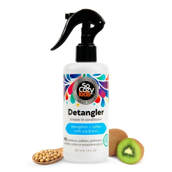 SoCozy Kid's Detangler & Leave-in Conditioner with Soy & Kiwi, for All Hair Types, 8 oz