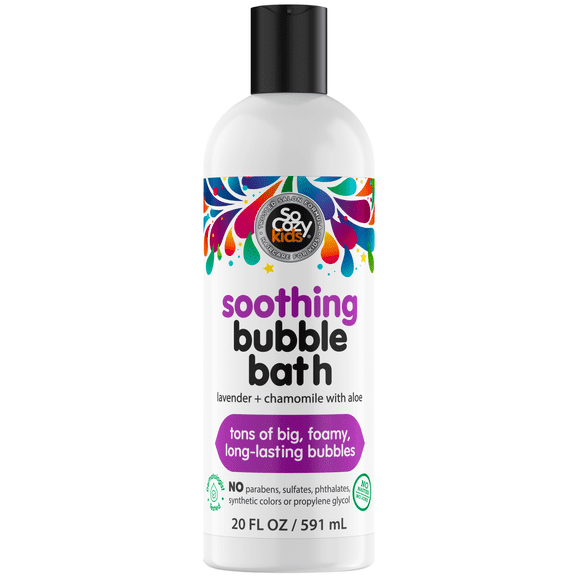 SoCozy Kids Gentle Bubble Bath and Body Wash, Lavender & Chamomile, 20 Fl Oz
