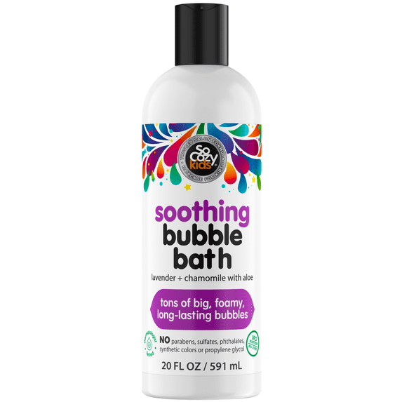 SoCozy Kids Gentle Bubble Bath and Body Wash, Lavender & Chamomile, 20 Fl Oz