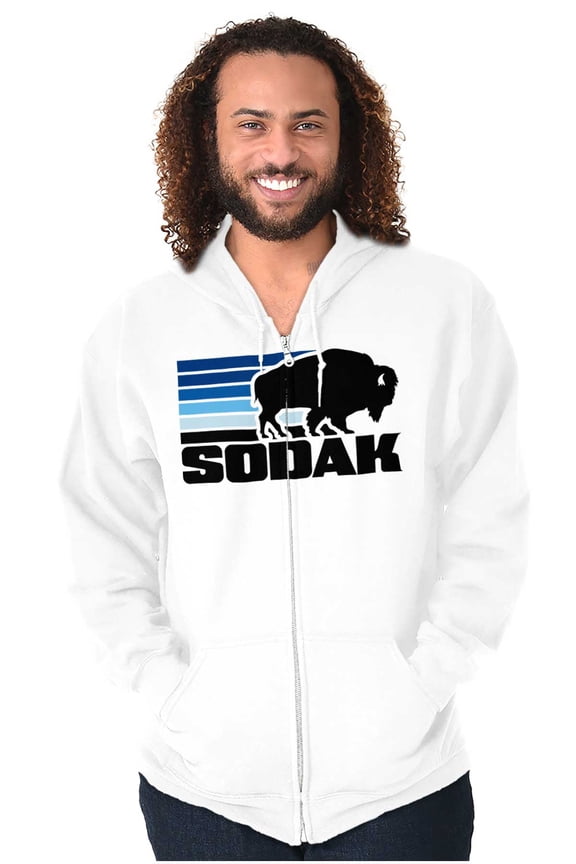 SoDak South Dakota Buffalo Vacation Unisex Fleece Graphic Zip Up Hoodie Brisco Brands 5X