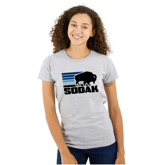 SoDak South Dakota Buffalo Vacation Womens Fitted Plus Size Graphic Tee Brisco Brands 2X