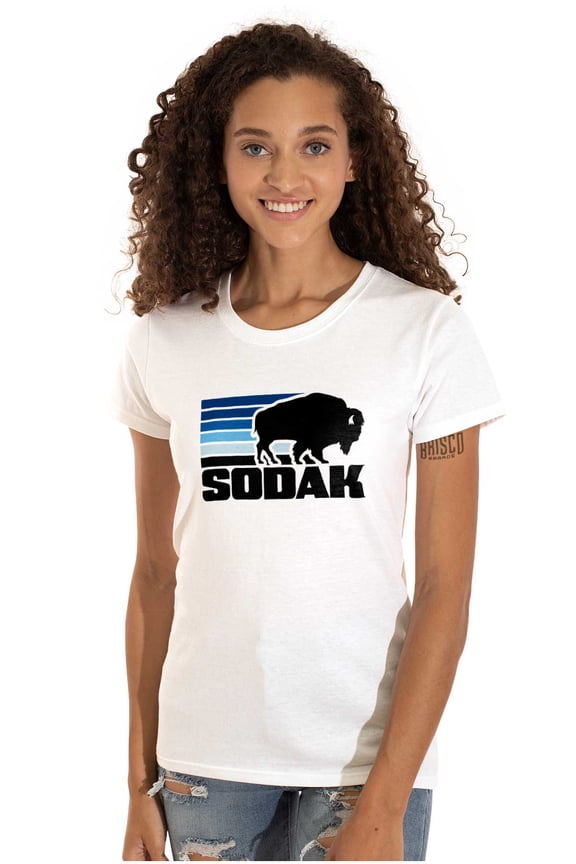 SoDak South Dakota Buffalo Vacation Womens Slim Fit Graphic Tee Brisco Brands L