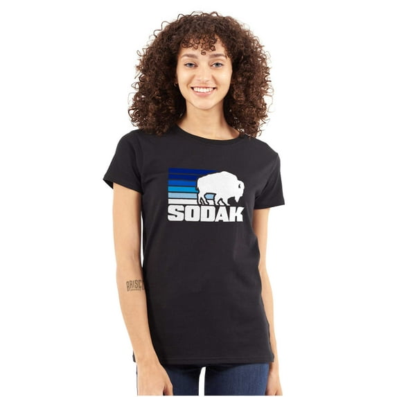 SoDak South Dakota Buffalo Vacation Womens Slim Fit Graphic Tee Brisco Brands L