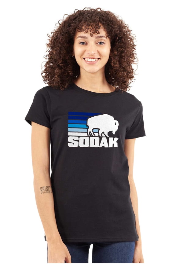 SoDak South Dakota Buffalo Vacation Womens Slim Fit Graphic Tee Brisco Brands S