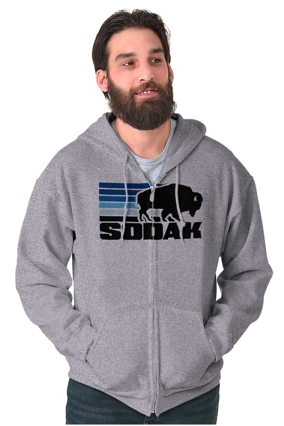 SoDak South Dakota Buffalo Vacation Zip Up Hoodie Men's Women's Brisco Brands S